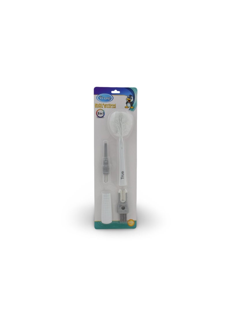True Multi-Functional Bottle Brush -Set 5 in 1 – White - Image 1