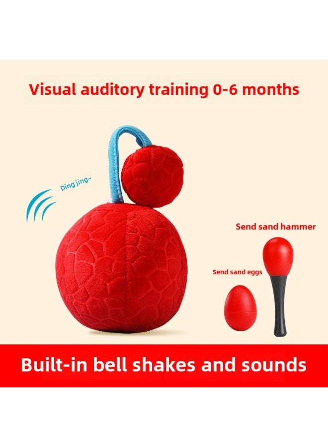 Rattle Baby Can Bite Toys Send Black And White Ball Newborn Baby Old-fashioned Chinese Style 0 To 3-6 Months Rattle-Color:Follow The Red Ball  (6-12 Months) To Send Sand Hammer + Sand Egg - Image 1