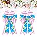 Heureppy Heureppy 2pcs Easter Wreath Bows Easter Decor Bow Pink Blue Strips Rabbit Ears Burlap Bows for Wreath, Easter Ribbon  - Image 2
