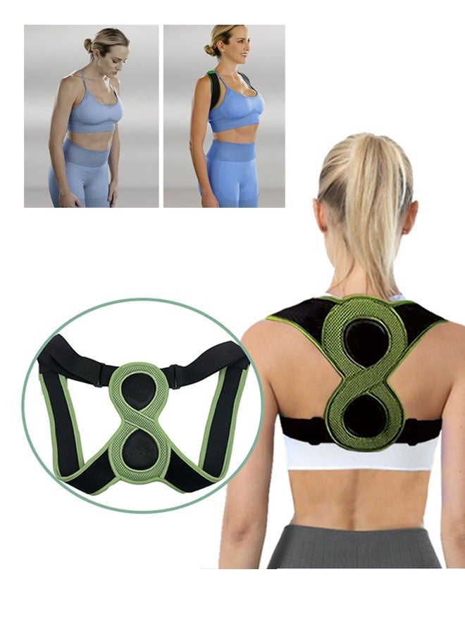 Posture Corrector for Women and Men, Sitting Posture Correction Belt, Adjustable Upper Back Brace for Clavicle Support and Providing Pain Relief from Neck Shoulder and Upper Back - Image 1