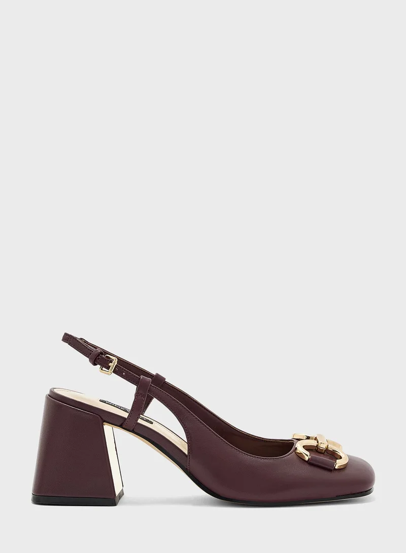 ناين ويست Ankle Strap Mid Heel Platform Sandals