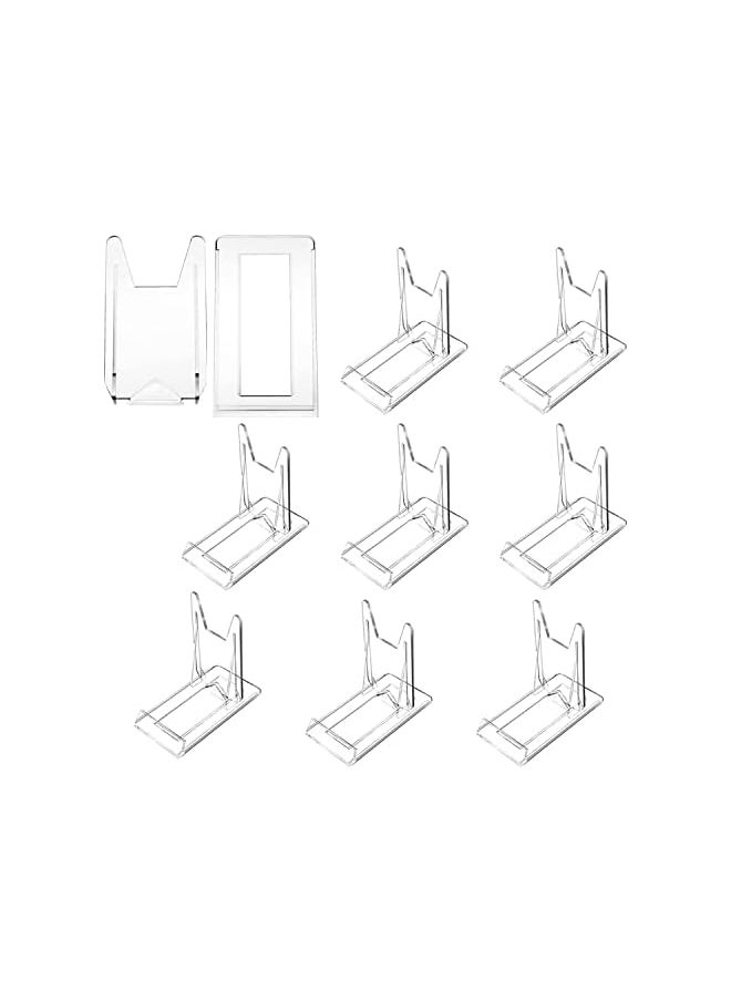 The Bros Acrylic Plate Stands Plastic Display Holders Picture Plate Holders Clear Business Card Holder Stands to Display Pictures or Plate for Home Office Supplies Festival Party Decoration 10Pcs  - Image 2