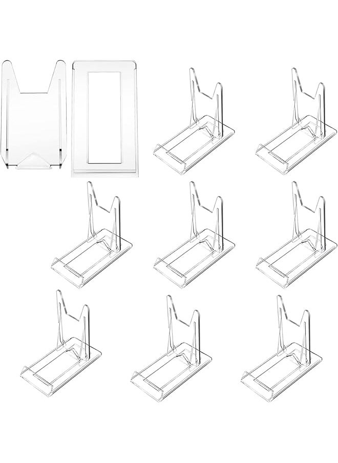 The Bros Acrylic Plate Stands Plastic Display Holders Picture Plate Holders Clear Business Card Holder Stands to Display Pictures or Plate for Home Office Supplies Festival Party Decoration 10Pcs  - Image 1