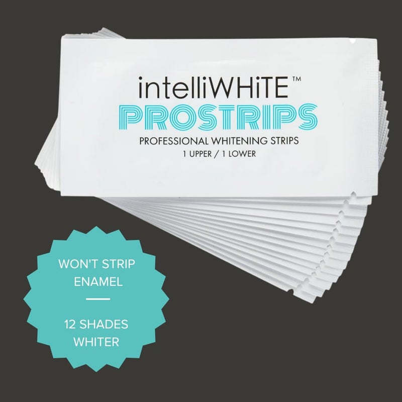 Intelliwhite بروستريبس - 12 درجة من الأسنان البيضاء - 28 شريط آمن للمينا لإعادة التمعدن بلطف - 97% بدون حساسية - Image 1