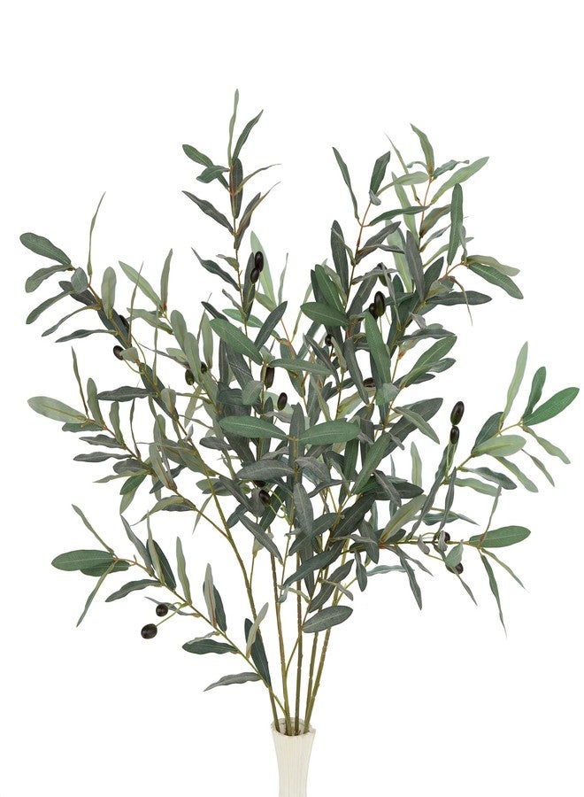 DuHouse 5Pcs Artificial Olive Branches 35 Inch – Tall Faux Greenery Stems Olive Tree Branches for Vases, Home Decor, Centerpieces, Wedding & DIY Floral Arrangements - Image 1