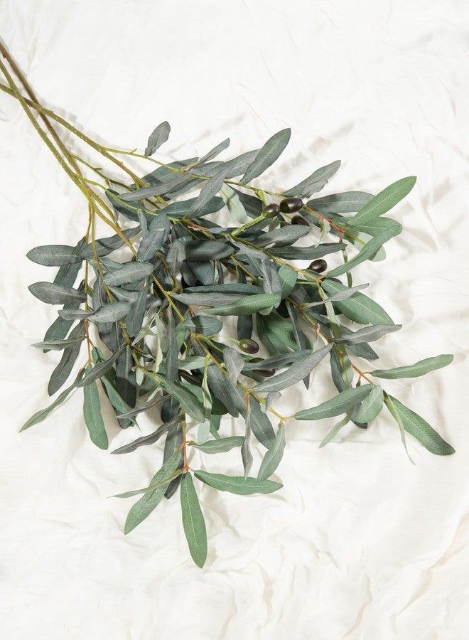 DuHouse 5Pcs Artificial Olive Branches 35 Inch – Tall Faux Greenery Stems Olive Tree Branches for Vases, Home Decor, Centerpieces, Wedding & DIY Floral Arrangements - Image 5