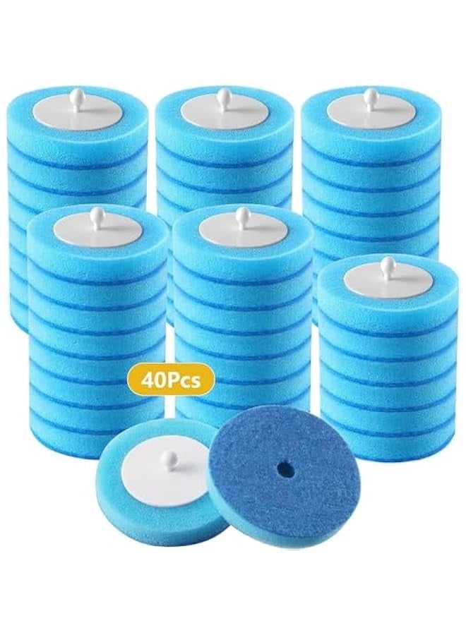 TRASSLE Disposable Toilet Brush Refills 40PCS, Upgraded Material Bathroom Bowl Wand Replacement Heads, (Not Compatible with Other Wand)  - Image 1