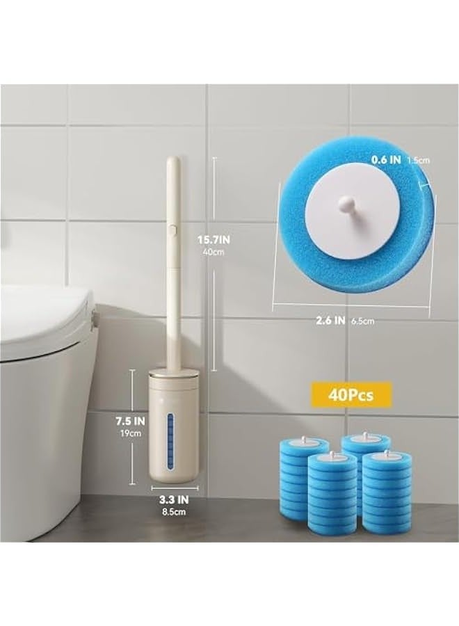 TRASSLE Disposable Toilet Brush Refills 40PCS, Upgraded Material Bathroom Bowl Wand Replacement Heads, (Not Compatible with Other Wand)  - Image 2
