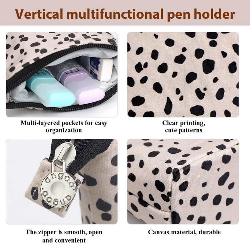 KPX Milktea Cute Standing Pencil Case for Kids, Pop Up Pencil Box Makeup Pouch, Stand UP Bubble Tea Pen Holder Organizer Cosmetics Bag, Kawaii Stationary (Beige Leopard) - Image 3