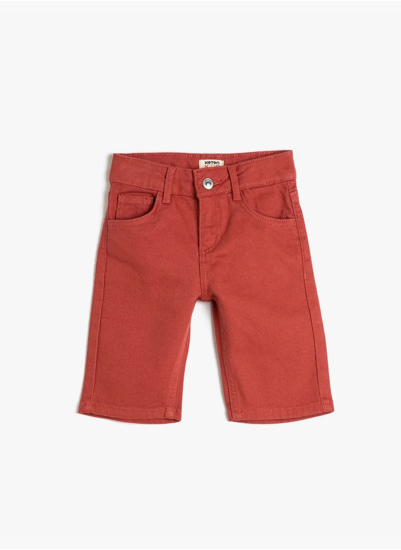 KOTON Chino Bermuda Shorts Pockets Cotton