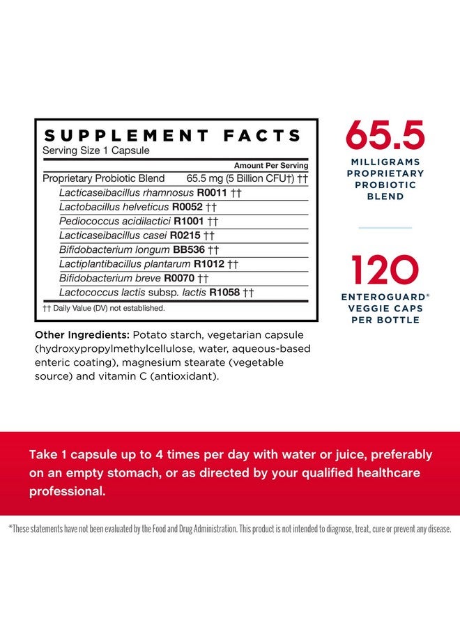Jarrow Formulas Jarro-Dophilus EPS - 5 Billion Organisms Per Serving - 120 Enteric Coated Veggie Caps, Multi-Strain Probiotic - Intestinal & Immune Health, 120 Count (Pack of 2) - Image 2