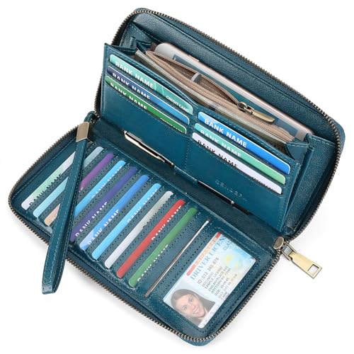 SENDEFN Leather Women's Wallets RFID Blocking Zip Around Large Capacity Long Credit Card Holder Wallet - Image 2