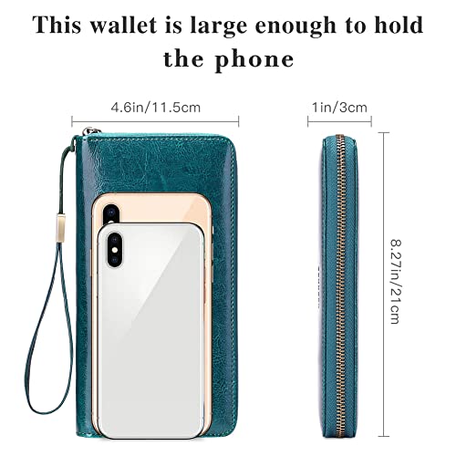 SENDEFN Leather Women's Wallets RFID Blocking Zip Around Large Capacity Long Credit Card Holder Wallet - Image 5