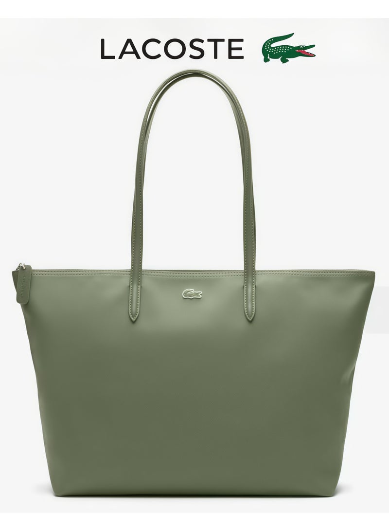 Lacoste Women's L12.12 Concept Fashion Versatile Large Capacity Large Size Zipper Handheld Shoulder Bag Tote Bag Large Green 45cm * 30cm * 12cm - Image 4