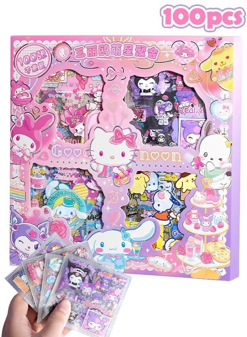Hugifts Anime Girl Cartoon Stickers 100 Sheets PET PVC Waterproof UV Resistant Scratchproof Decals for Scrapbook Journal Laptop Room Decor - Image 1