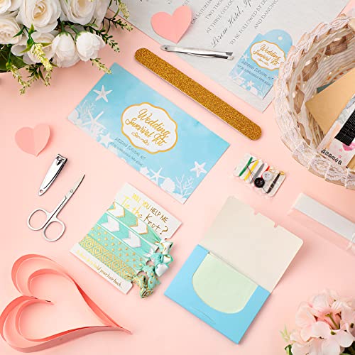 Chumia 132 Pieces Wedding Survival Kit Bridal Mini Emergency Kit Bridal Party Proposal Gifts for Women with Makeup Bags Floral Wedding Bride Emergency Supplies(Starfish Style) - Image 3