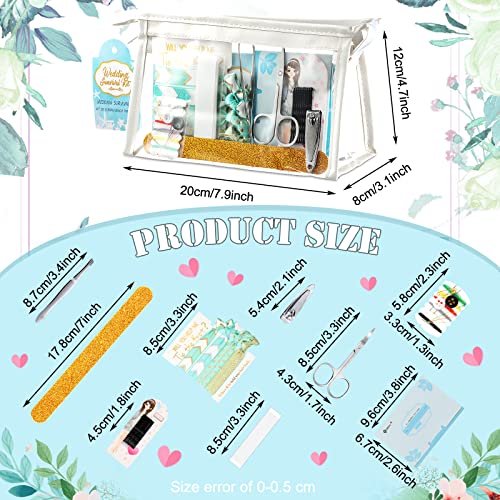 Chumia 132 Pieces Wedding Survival Kit Bridal Mini Emergency Kit Bridal Party Proposal Gifts for Women with Makeup Bags Floral Wedding Bride Emergency Supplies(Starfish Style) - Image 2