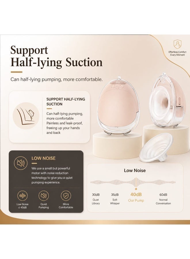 Smart Wearable Electric Breast Pump W08 – Hands-Free, App Control, 4 Modes & 12 Levels, Overflow Protection, Rechargeable Portable Milk Pump (200ml, BPA-Free) - Image 2