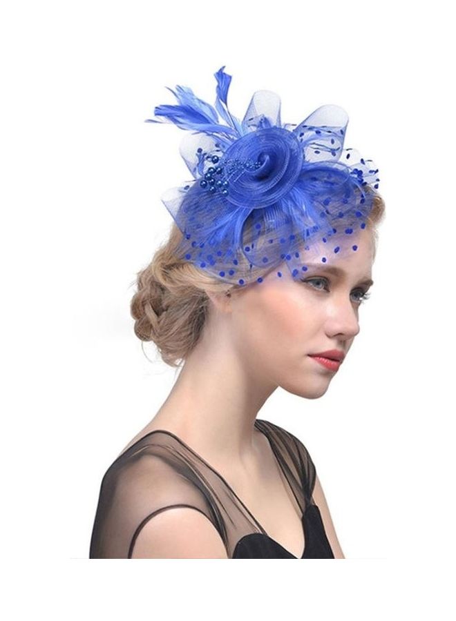 BGM Handmade Bride Wedding Photo Hat Headwear Blue - Image 1