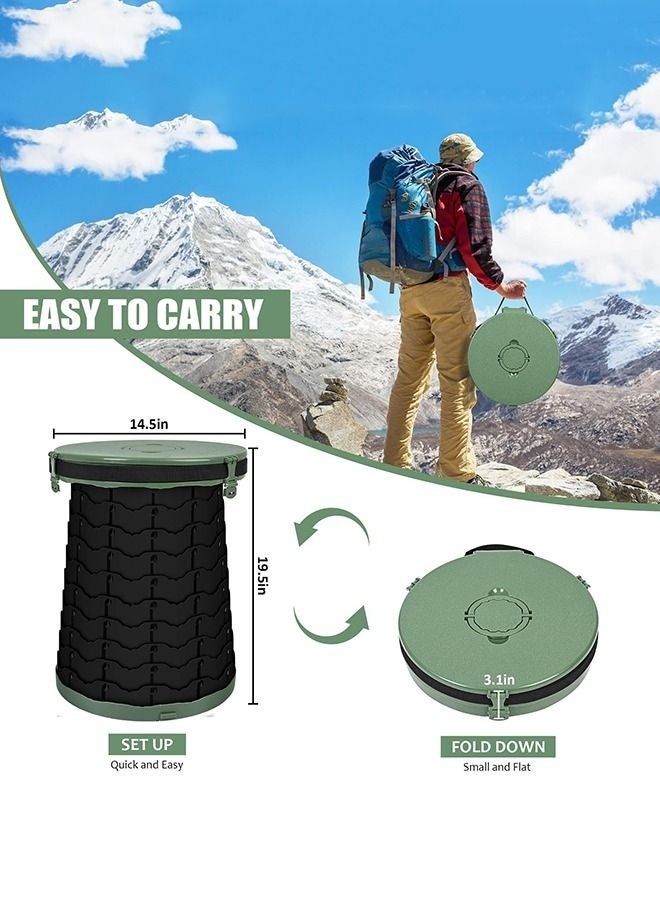 Arabest مرحاض محمول للتخييم مرحاض سفر قابل للسحب مرحاض محمول للبالغين والأطفال مرحاض تخييم قابل للطي وقابل للانهيار قابل للتعديل في الارتفاع للسيارة، التخييم، المشي، الصيد، القارب، الرحلات الطويلة (أخضر عسكري) - Image 3