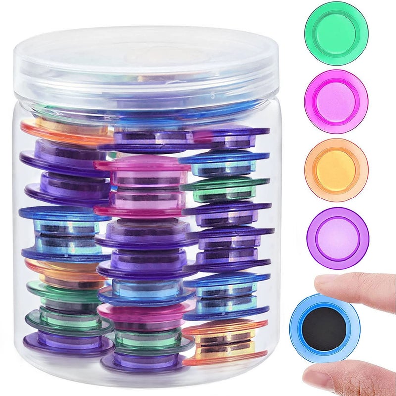 50 Pieces Whiteboard Magnets Round Colorful Circle Plastic Magnets for Magnetic Dry Erase Boards Refrigerator 12 Inch 5 Colors