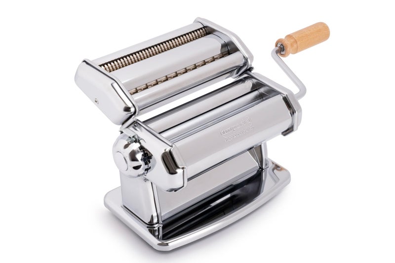 Imperia Pasta Maker Machine 100 Made in Italy Heavy Duty Steel Construction Easy Lock Dial Wood Grip Handle Cleaning Brush Fresh Homemade Italian Spaghetti Fettuccine or Lasagna Classic Line - Image 2