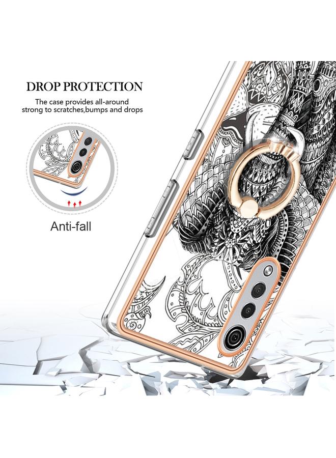 S-TOP Case For LG Velvet 5G / 4G / G9 Velvet Electroplating Dual-side IMD Phone Case with Ring Holder - Image 4