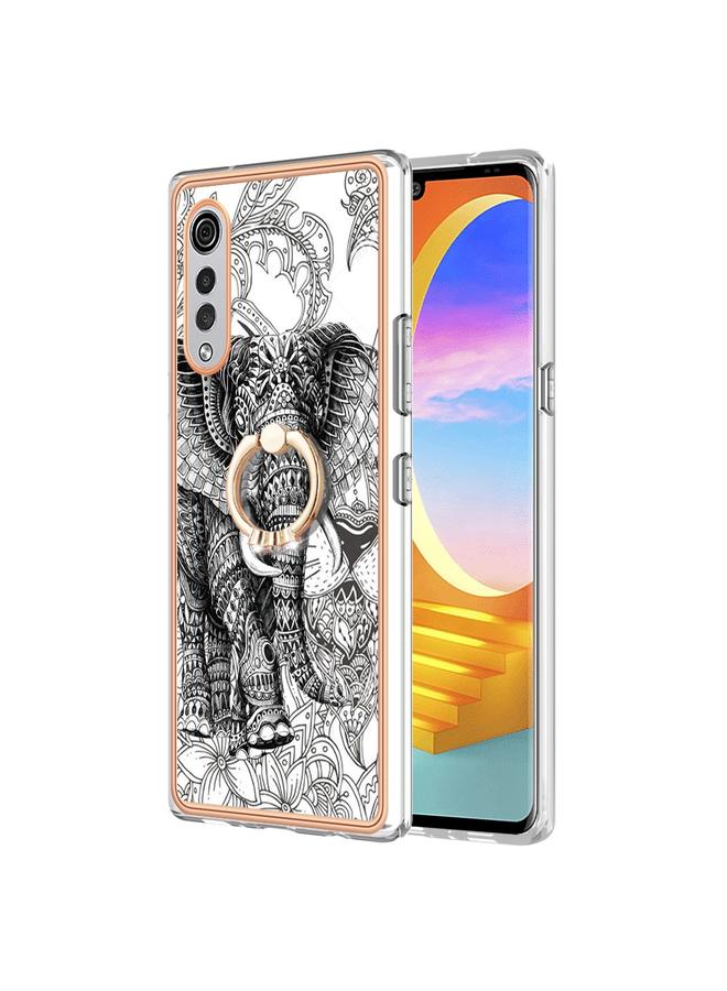 S-TOP Case For LG Velvet 5G / 4G / G9 Velvet Electroplating Dual-side IMD Phone Case with Ring Holder - Image 2