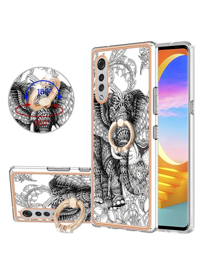 S-TOP Case For LG Velvet 5G / 4G / G9 Velvet Electroplating Dual-side IMD Phone Case with Ring Holder - Image 1