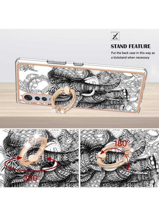 S-TOP Case For LG Velvet 5G / 4G / G9 Velvet Electroplating Dual-side IMD Phone Case with Ring Holder - Image 3