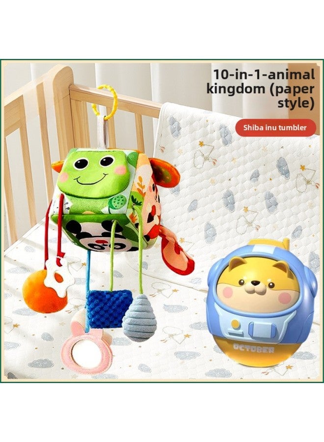 [9041 People Collection] Baby Bed Bell Baby Bedside 0-1-3 Years Old 2 Rattle Bed Pendant Infant Push-Color:【10 In 1】animal Kingdom + Corgi Rattle Tumbler  - Image 1