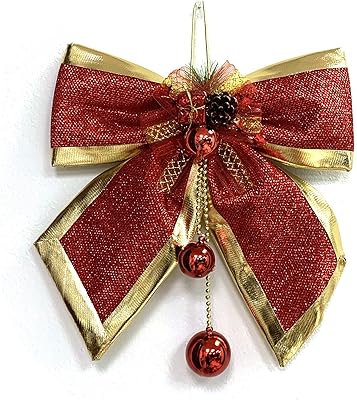 allgala allgala Christmas Decorative Bows for Wreath Garland Treetopper Christmas Tree (14" Large 1-PK)-XBW93042  - Image 1