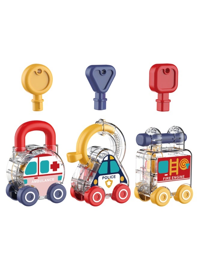 هالامودو مونتسوري قفل ولعبة مفتاح التعليم المبكر، مجموعة قفل مفتاح التطابق الشكل، لعبة تعليم الأطفال قفل السيارة، لعبة فتح طفل تعليمية، هدية للبنين والبنات، 14.2*7.7*10.1 سم - Image 1