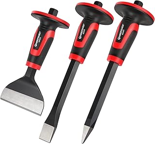 MAXPOWER 3PCS Masonry Chisel Set, 11 inch Point Chisel and Flat Chisel, 8 inch Brick Chisel, Tile Chisel Concrete - Image 1