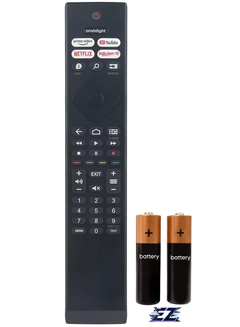 ELTRAZONE Replacement Remote Control for Philips 4K UHD LED TV 55PUS7906 65PUS7906 43PUS7956 50PUS7956 55PUS7956 43PUS8106 50PUS8106 70PUS8106 32PFS6906 43PUS8106 33PUS7406 65PUS7406 with battery - Image 1