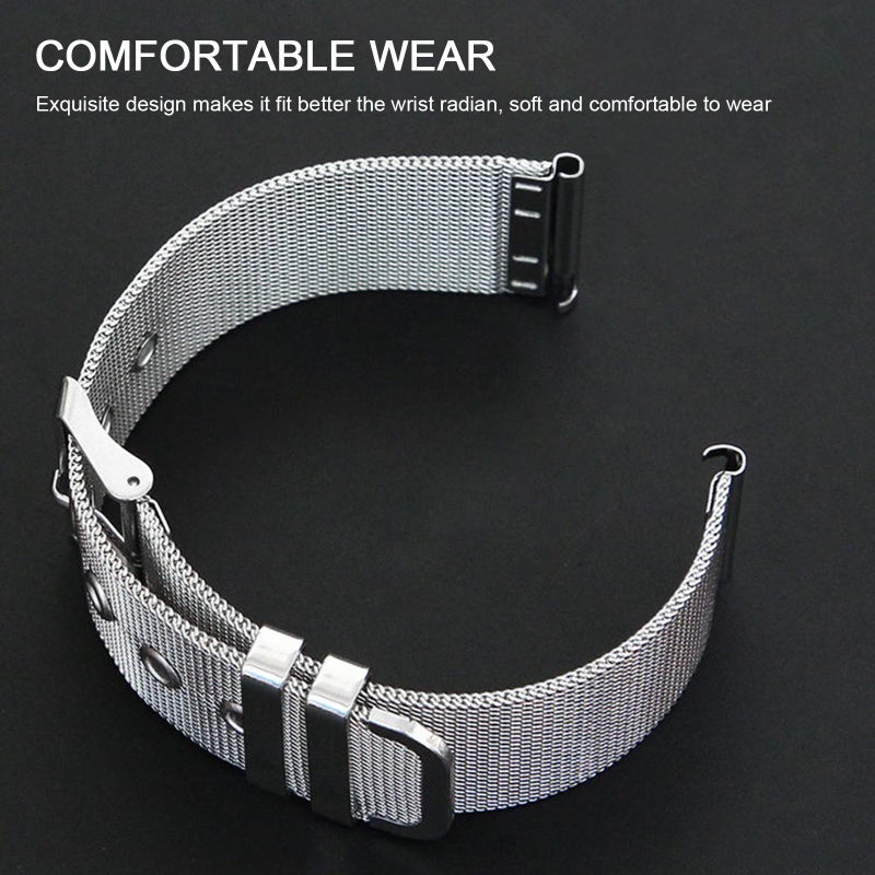 22mm Stainless Steel Watch Bands Quick Release Mesh Strap Replacement Metal Wristband with Belt Buckle Sport Bracelet Watchband Compatible with 22mm Smart/Traditional Watch - Image 4