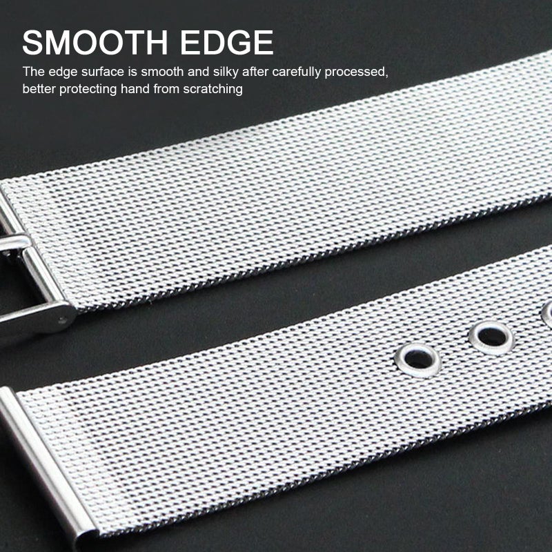 22mm Stainless Steel Watch Bands Quick Release Mesh Strap Replacement Metal Wristband with Belt Buckle Sport Bracelet Watchband Compatible with 22mm Smart/Traditional Watch - Image 5