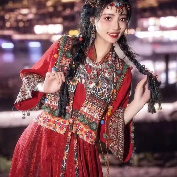 أسلوب جديد ملابس الفتيات من عرق مياو بأسلوب قديم غريب بأسلوب عرقي ملابس سفر فينيق مشهورة على الإنترنت يانغ - Image 3