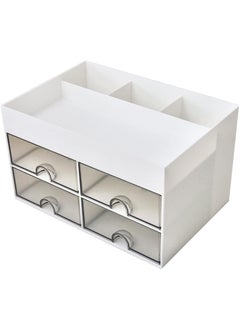 Homava Drawer Storage Cabinet desk drawer organizer jewelry display holder vanity organizer practical desktop organizer clear earring holder pp account storage container student White