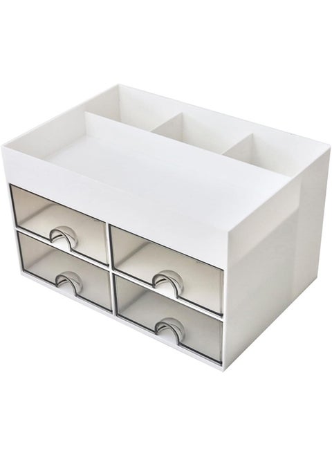 Homava Drawer Storage Cabinet desk drawer organizer jewelry display holder vanity organizer practical desktop organizer clear earring holder pp account storage container student White