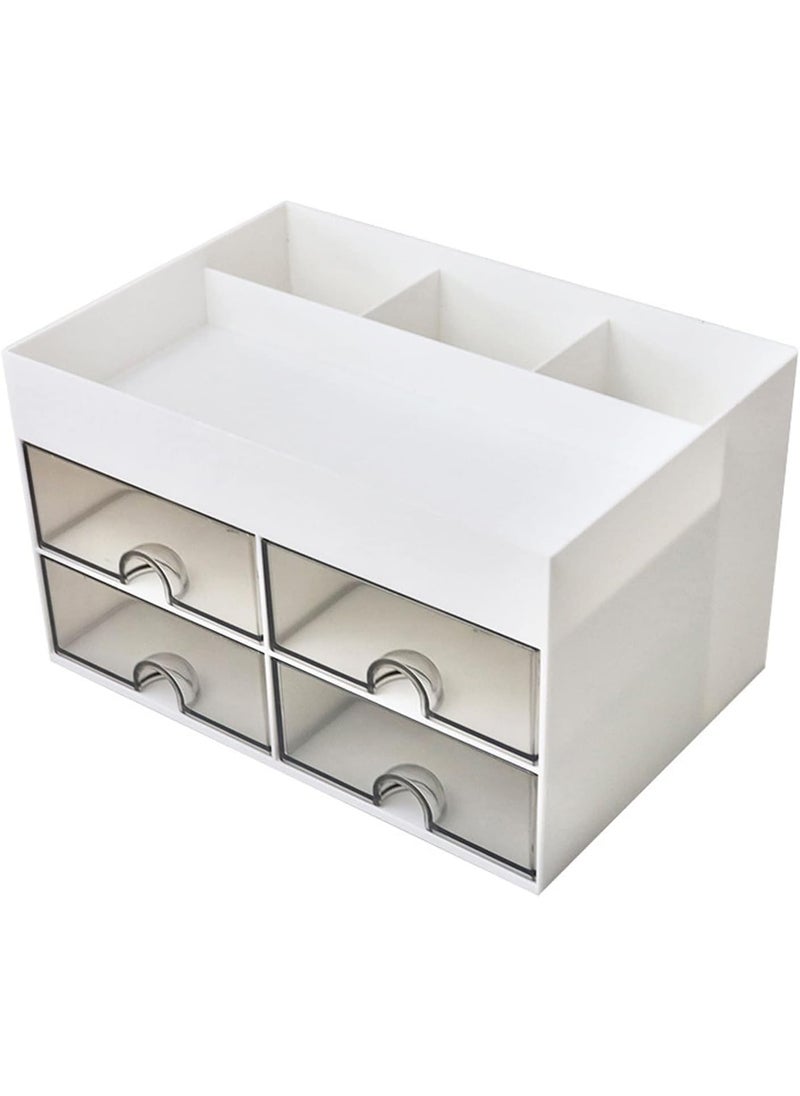 HOMAVA - Homava Drawer Storage Cabinet desk drawer organizer jewelry display holder vanity organizer practical desktop organizer clear earring holder pp account storage container student White - Image 1