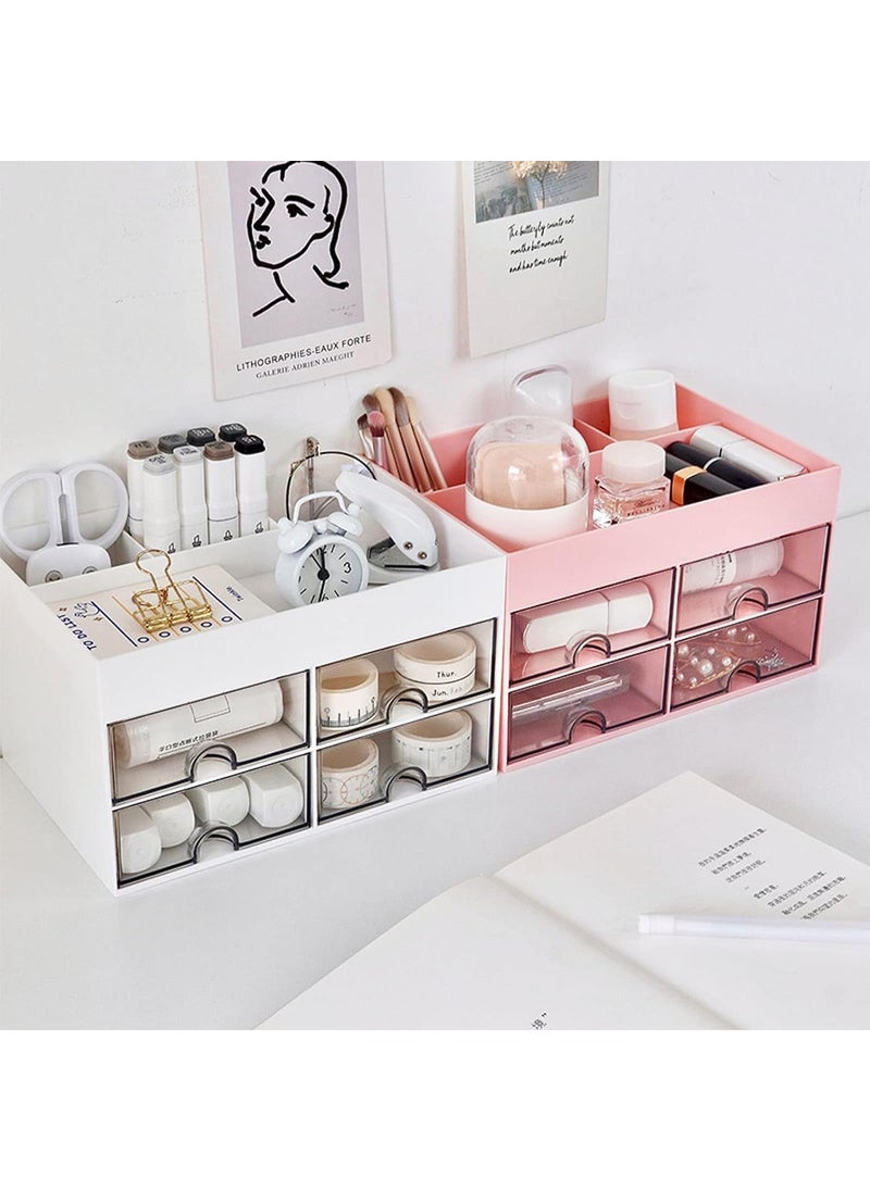 HOMAVA - Homava Drawer Storage Cabinet desk drawer organizer jewelry display holder vanity organizer practical desktop organizer clear earring holder pp account storage container student White - Image 1
