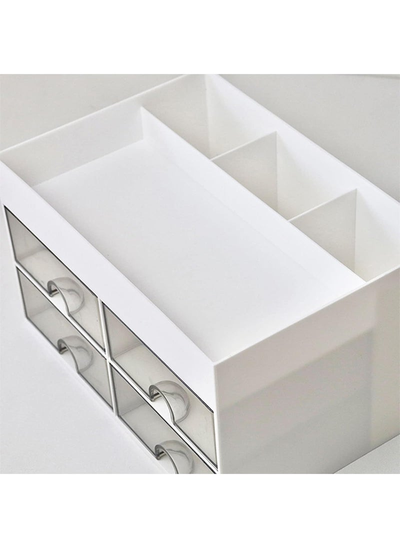 HOMAVA - Homava Drawer Storage Cabinet desk drawer organizer jewelry display holder vanity organizer practical desktop organizer clear earring holder pp account storage container student White - Image 1