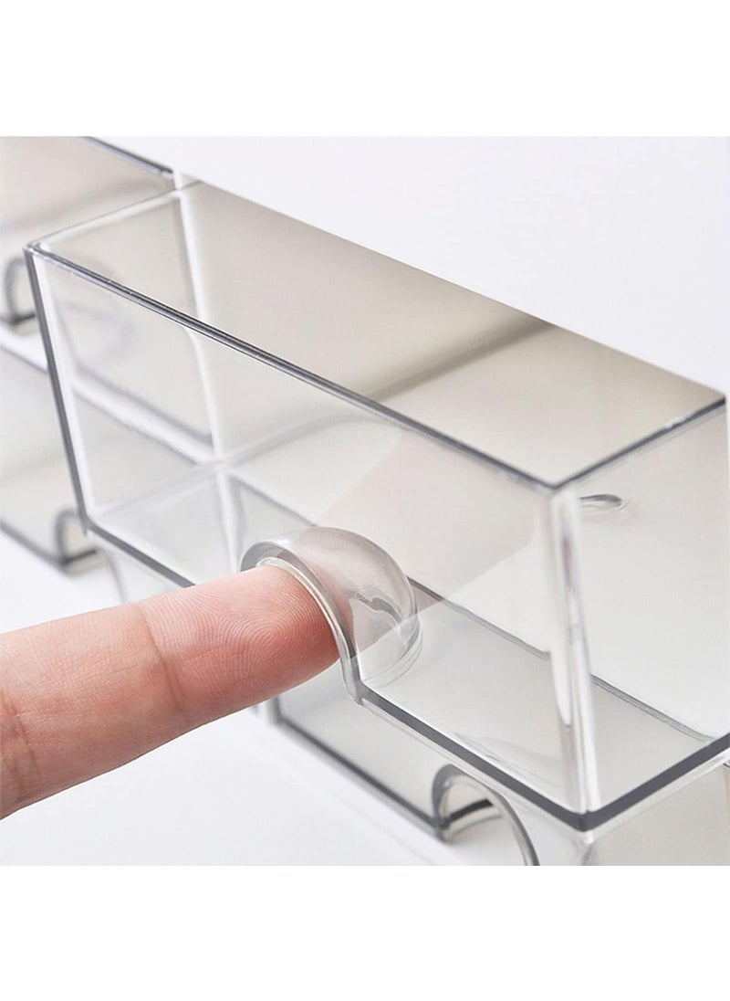 HOMAVA - Homava Drawer Storage Cabinet desk drawer organizer jewelry display holder vanity organizer practical desktop organizer clear earring holder pp account storage container student White - Image 1