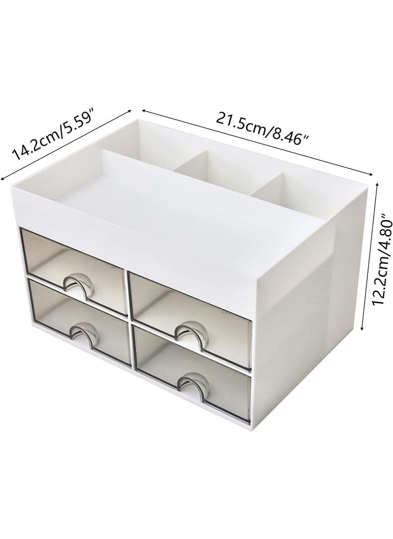 HOMAVA - Homava Drawer Storage Cabinet desk drawer organizer jewelry display holder vanity organizer practical desktop organizer clear earring holder pp account storage container student White - Image 1