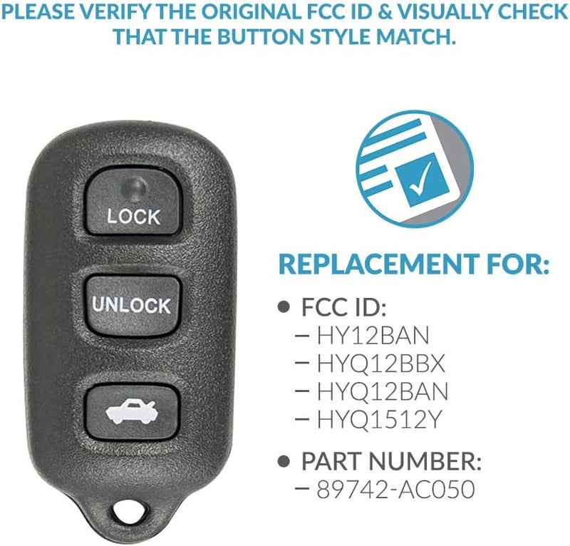 Keyless2Go Replacement Keyless Entry Remote Car Key Fob for Toyota Avalon (2 Pack) - Image 4