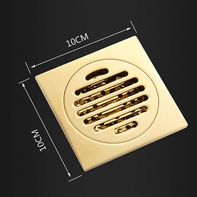 24x7 eMall 24x7 eMall Golden Drain 4 x 4 Gold Floor Drain Shower Channel Water Drainer for Bathroom with AntiFoul Cockroach Trap  - Image 5