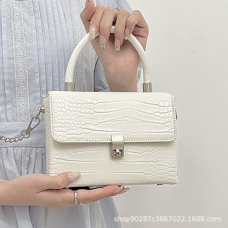 Handbag, Chain Bag, Crocodile Pattern Small Square Bag, Summer Fashion Small Bag, Women'S Shoulder Crossbody Bag, Fresh And Sweet - Image 2