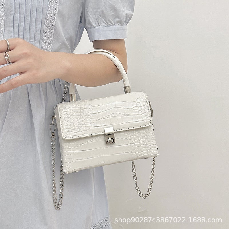 Handbag, Chain Bag, Crocodile Pattern Small Square Bag, Summer Fashion Small Bag, Women'S Shoulder Crossbody Bag, Fresh And Sweet - Image 5