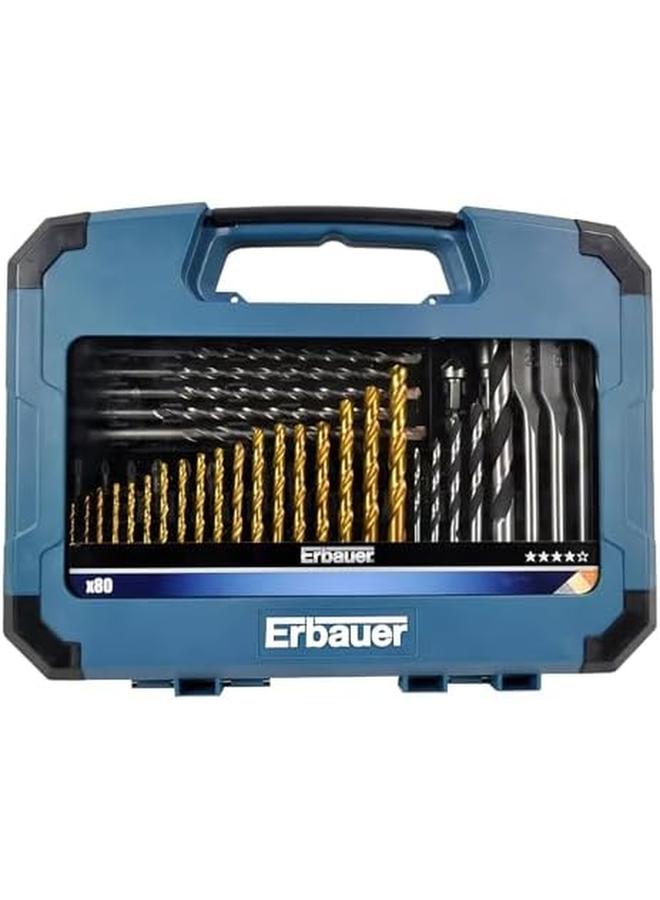 Erbauer Multi Purpose Drill Bit 80 Pieces Set Multicolor - Image 2